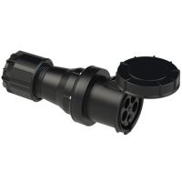 Lizdas CEE a/k 5P 125A 400V 6h IP67 juodas POWER TWIST - PCE