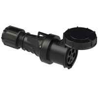 Lizdas CEE a/k 5P 63A 400V 6h IP67 juodas POWER TWIST - PCE
