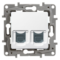 Lizdas kompiuterinis 2x8 be rėmelio baltas RJ45 Kat.6 NILOE - LEGRAND