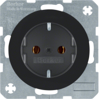 Lizdas p/t SCHUKO su į/ž juodas blizgus 16A 250V R.1/R.3 - BERKER