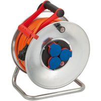 Ilgiklis-ritė 40m 3 lizdų AT-N07V3V3-F 3x1.5 oranžinis 3300W/1000W IP44 su termine apsauga plieninis būgnas Garant S - BRENNENSTUHL
