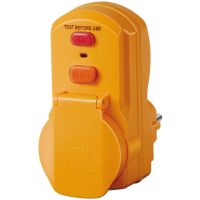 Adapteris su rele srovės nuotėkio RCCB 2P 16A 30mA 230V į SCHUKO lizdą IP54 - BRENNENSTUHL
