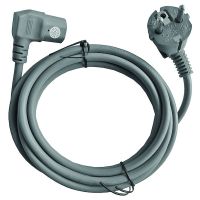 Kabelis maitinimo 3m H05VV-F 3x1 SCHUKO - C13 kampinis pilkas PKGZLW 310-3G - PROTEC