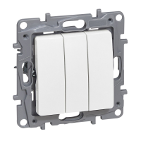 Jungiklis p/t trigubas be rėmelio baltas 10A 250V NILOE - LEGRAND
