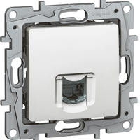 Lizdas kompiuterinis 1x8 be rėmelio baltas RJ45 Kat.6 neekranuotas UTP NILOE - LEGRAND