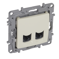 Lizdas kompiuterinis 2x8 be rėmelio dramblio kaulo spalvos RJ45 Kat.6 NILOE - LEGRAND