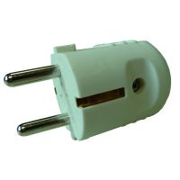 Kištukas a/k SCHUKO plastikinis su įžeminimu 16A/250V IP20 baltas SCHUKO PSSTK13 - PROTEC