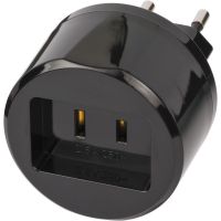 Adapteris kištukinis iš USA į euro su saugikliu 2.5A juodas - BRENNENSTUHL