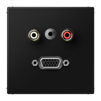 Lizdas p/t VGA + Audio su dangteliu juodas LS - JUNG