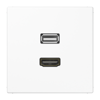 Lizdas p/t HDMI ir USB 2.0 baltos spalvos LS - JUNG