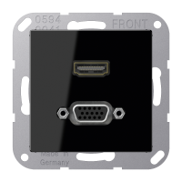 Lizdas p/t HDMI VGA juodas A - JUNG