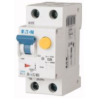 Relė srovės nuotėkio RCBO 2P 20A C 30mA su automatu AC-tipas PFL7-20/1N/C/003 - EATON