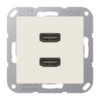 Lizdas HDMI dvigubas dramblio kaulo spalvos A - JUNG