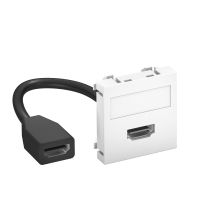 Lizdas HDMI kanalui plokščias 1 modulio Rapid 45 baltos matinės spalvos MTG-HD F RW1 - OBO BETTERMANN