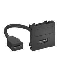 Lizdas HDMI kanalui plokščias Rapid 45 juodai pilkos matinės spalvos MTG-HD F SWGR1 - OBO BETTERMANN