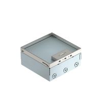 Dėžutė su nerūdijančio plieno dangčiu grindinė su įgilinimu 15mm 3 lizdai 205x205mm H95-125mm UDHOME4 2V MTVV - OBO BETTERMANN