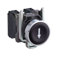 Mygtukas 1no be fiksacijos 22mm juodas "Rodyklė žemyn" IP66 XB4 Harmony - SCHNEIDER ELECTRIC