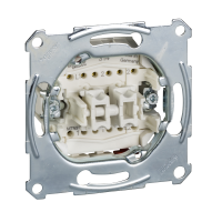Perjungiklis mygtukinis p/t dvigubas IP20 užspaudžiami kontaktai 10A 250V Merten Aquadesign - SCHNEIDER ELECTRIC