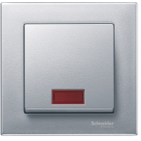 Klavišas viengubam jungikliui su langeliu aliuminio matinės spalvos System M - SCHNEIDER ELECTRIC