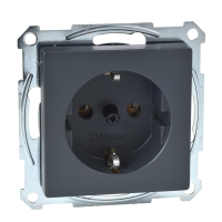 Lizdas p/t SCHUKO IP20 be rėmelio varžtiniai kontaktai antracito spalvos 16A 250V System M - SCHNEIDER ELECTRIC