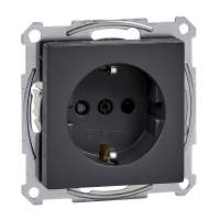 Lizdas p/t SCHUKO be rėmelio su apsauga nuo vaikų užspaudžiami kontaktai antracito matinės spalvos 16A 250V System M Merten - SCHNEIDER ELECTRIC