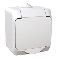 Lizdas v/t SCHUKO su dangteliu IP44 apsauga nuo vaikų baltas 16A 250V Cedar Plus - SCHNEIDER ELECTRIC