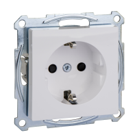 Lizdas p/t su įžeminimu SCHUKO su apsauga nuo vaikų Baltos spalvos RAL9016, antibakterinis, SYSTEM M - SCHNEIDER ELECTRIC