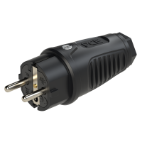 Kištukas a/k SCHUKO guminis su įžeminimu 16A/250V juodas IP54 Taurus2 - PCE