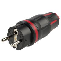 Kištukas a/k SCHUKO su įžeminimu 16A/250V juodas IP54 TopTaurus2 - PCE