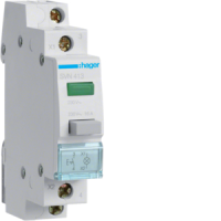 Jungiklis modulinis mygtukinis 1P 16A 1no 250V su lempa žalia - HAGER