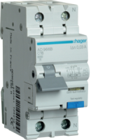 Relė srovės nuotėkio RCBO 2P 16A C 30mA su automatu 6kA AC-tipas - HAGER