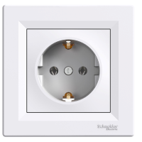 Lizdas p/t SCHUKO su rėmeliu baltas 16A 250V ASFORA - SCHNEIDER ELECTRIC