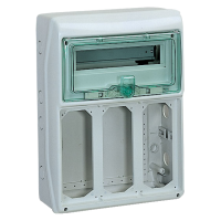 Skydelis v/t 12 (1x12) modulių IP65 3 angos lizdams skaidrios durys Mureva - SCHNEIDER ELECTRIC