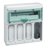 Skydelis v/t 18 (1x18) modulių IP65 4 angos lizdams skaidrios durys Mureva - SCHNEIDER ELECTRIC