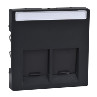 Dangtelis dvigubas lizdui 2xRJ11 arba 2xRJ45 antracito spalvos RAL7024 - SCHNEIDER ELECTRIC