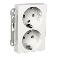 Lizdas p/t dvigubas su įžeminimu baltas Exxact WDE002185 - SCHNEIDER ELECTRIC