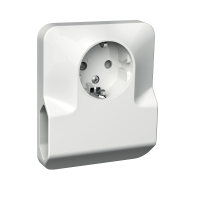 Lizdas 1x schuko + 2xE baltas Exxact - SCHNEIDER ELECTRIC