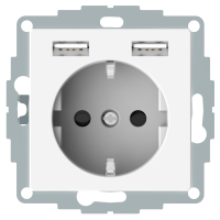 Lizdas p/t su dvigubu USB 2.4A baltas - SCHNEIDER ELECTRIC