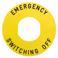 Lentelė geltona D60 EMERGENCY SWITCHING OFF - SCHNEIDER ELECTRIC