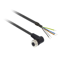 Jungtis kampinė lizdas M12 5-kontaktų su 5m kabeliu XZCP1264L5 - TELEMECANIQUE