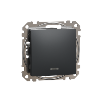 Perjungiklis p/t viengubas IP20 be rėmelio antracito spalvos su pašvietimu 10A 250V LED SEDNA DESIGN - SCHNEIDER ELECTRIC