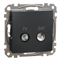 Lizdas p/t TV/SAT tarpinis be rėmelio varžtiniai kontaktai antracito spalvos 7dB SEDNA DESIGN - SCHNEIDER ELECTRIC