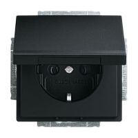 Lizdas p/t SCHUKO su dangteliu be rėmelio juodos matinės spalvos 16A 250V 20 EUK-885 Future Linear - ABB