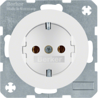 Lizdas p/t SCHUKO su į/ž baltas blizgus 16A 250V R.1/R.3 - BERKER
