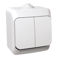 Jungiklis v/t dvigubas IP44 su pašvietimu baltos spalvos 16A 250V AC Cedar Plus - SCHNEIDER ELECTRIC