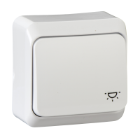 Mygtukas v/t viengubas su simboliu "Lempa" baltos spalvos 10A 250V AC Prima - SCHNEIDER ELECTRIC