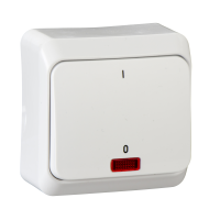 Jungiklis v/t viengubas IP20 2 polių su pašvietimu baltos spalvos 10A 250V AC Prima - SCHNEIDER ELECTRIC