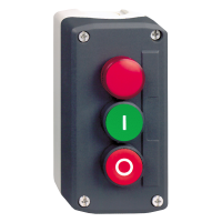 Postas valdymo 2 mygtukų + LED 230V AC "I-O" 1no+1nc IP66 pilkos spalvos XALD Harmony - SCHNEIDER ELECTRIC