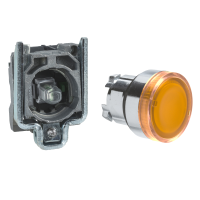 Mygtukas 1no be fiksacijos 22mm oranžinis su pašvietimu LED 24V AC/DC IP65 XB4 Harmony - SCHNEIDER ELECTRIC