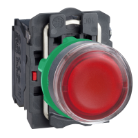 Mygtukas 1no+1nc be fiksacijos 22m raudonas su pašvietimu LED 230V AC IP66 XB5 Harmony - SCHNEIDER ELECTRIC